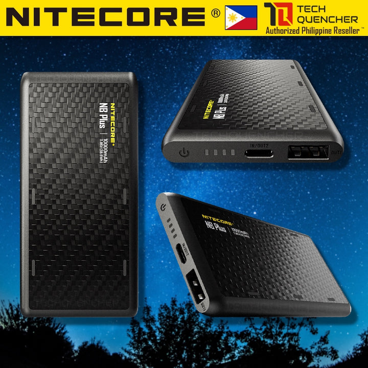 Nitecore NB Plus Powerbank - 10000mAh - IPX7 - Waterproof -Lightweight - 155g - Carbon Fiber - 22.5W