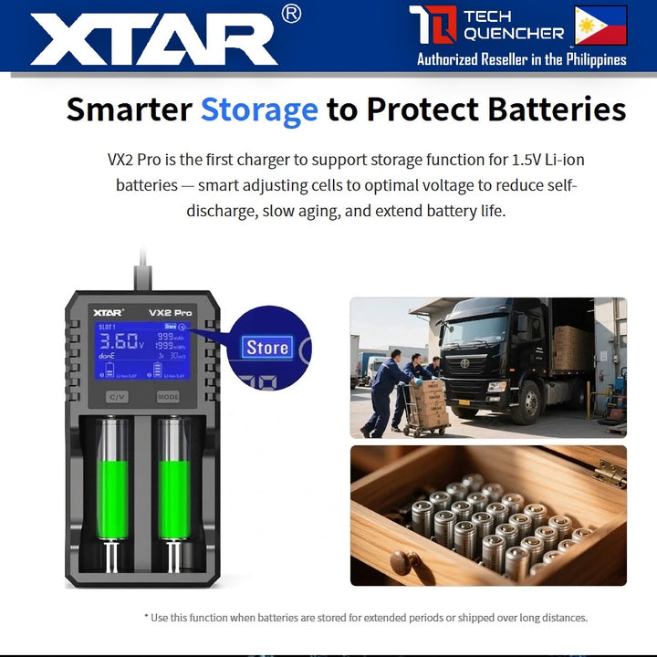 XTAR VX2 Pro Battery Charger - Capacity Test - Refresh Mode - Storage Mode - USB-C - LiFePO4 -Li-ion