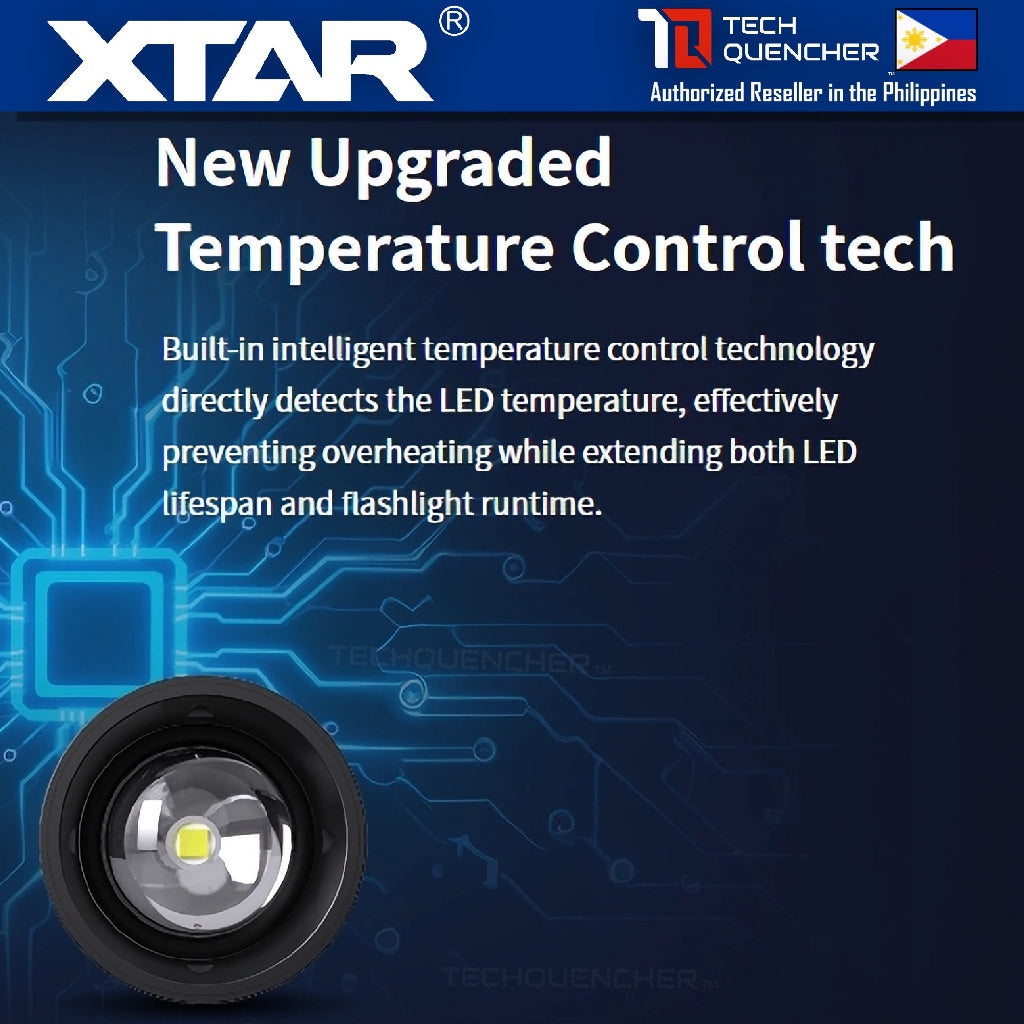 XTAR D40 Zoom Diving Flashlight - Adjustable Beam - 1600 Lumens - 700m- USB-C Charging 21700 Battery