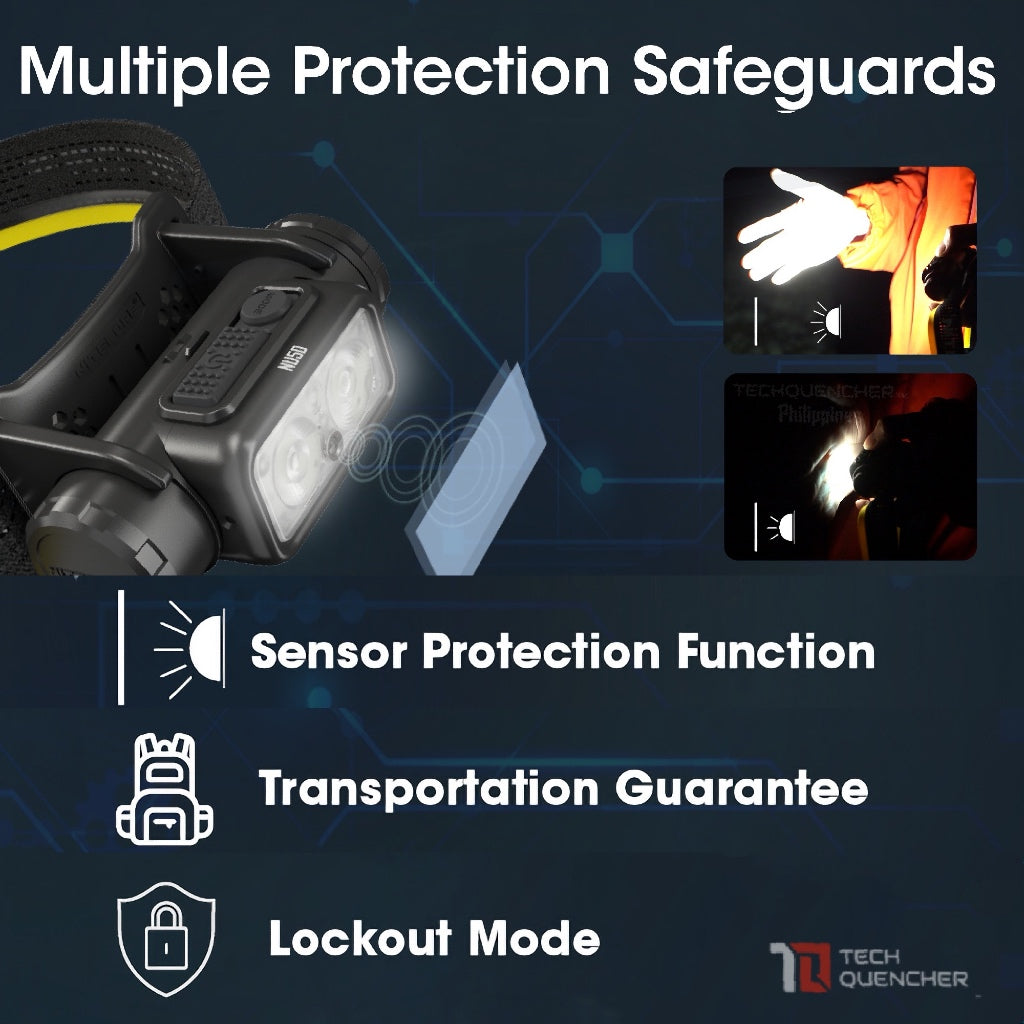 Nitecore NU50 Headlamp 1400 Lumens -146g -Dual Output - USB-C Rechargeable 5000mah Battery - IP68