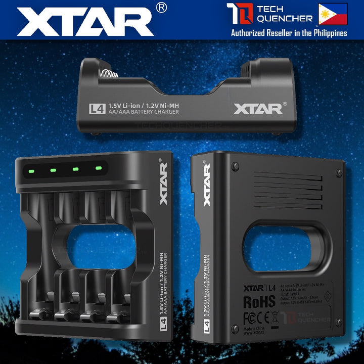 XTAR L4 Battery Charger - USB-C - AA AAA -Mix Charging - 1.5v Li-ion - 1.2v Ni-MH - Smart Protection