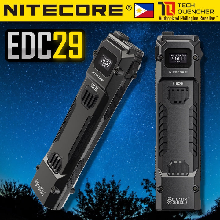 Nitecore EDC29 Flashlight - 6500 Lumens - OLED Display - Lockout Switch - USB-C Rechargeable - IP54