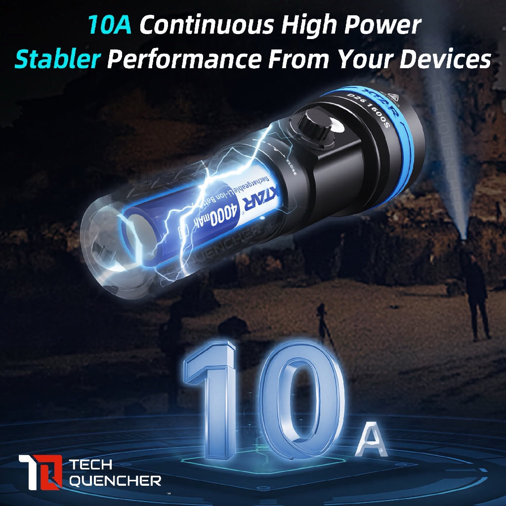 XTAR 18650 4000mAh Protected Battery - 3.6v Rechargeable - Lithium-Ion - 10A Max Discharge Current