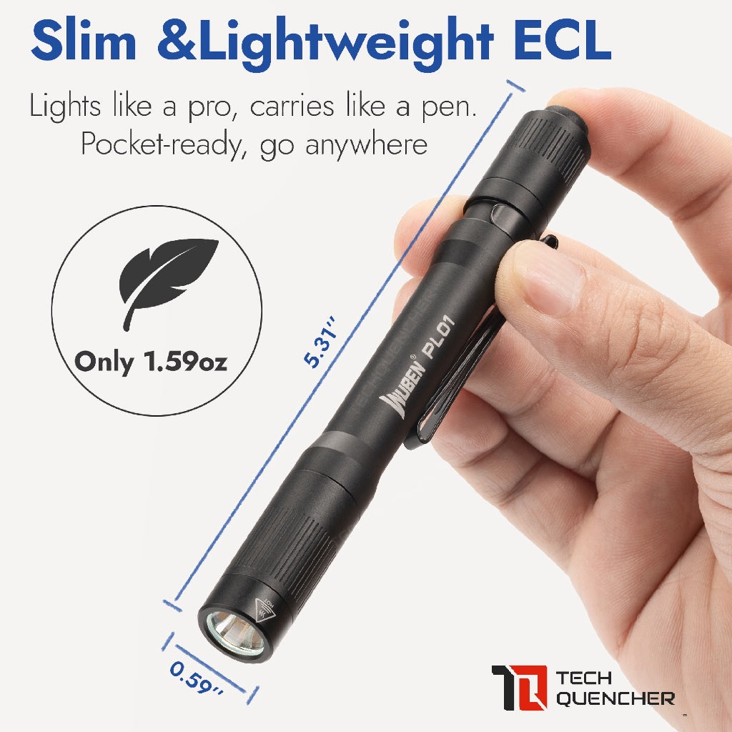 Wuben PL01 Penlight - Flashlight - 650 Lumens - USB-C Rechargeable 10880 Battery or AAA - 45g - IP68
