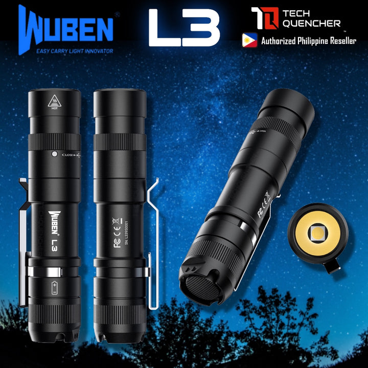 Wuben L3 Flashlight - 3000 Lumens - Powerbank Mode - USB-C Fast Charging 18W - 4800mAh Battery -IP68
