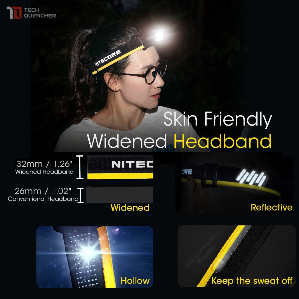 Nitecore NU43 Headlamp 1400 Lumens -  USB-C Rechargeable 3400mAh Battery - Redlight + Floodlight