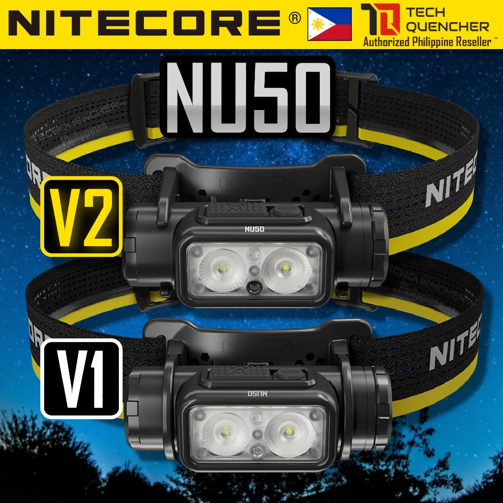Nitecore NU50 Headlamp 1400 Lumens -146g -Dual Output - USB-C Rechargeable 5000mah Battery - IP68