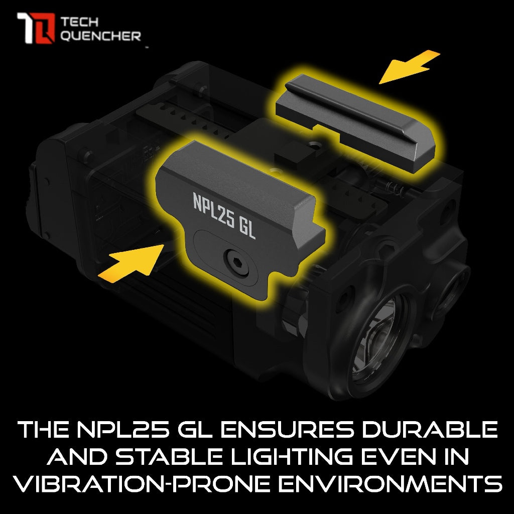 Nitecore NPL25 GL Flashlight + Green Laser - 900 Lumens - 500mAh Rechargeable Battery - 74 grams