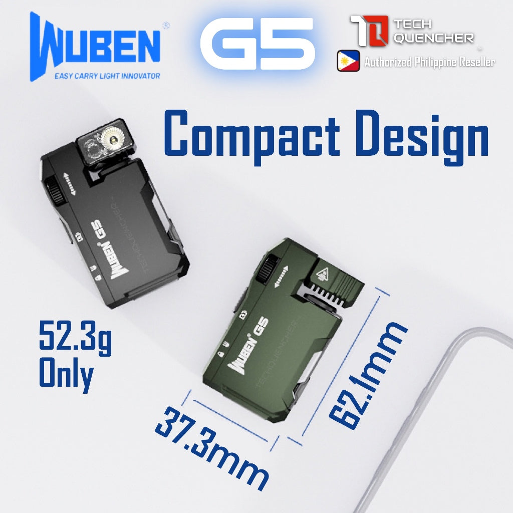 Wuben G5 Flashlight - Keychain Light - 400 Lumens - RGB - 52.3grams - USB-C Rechargeable - IP68
