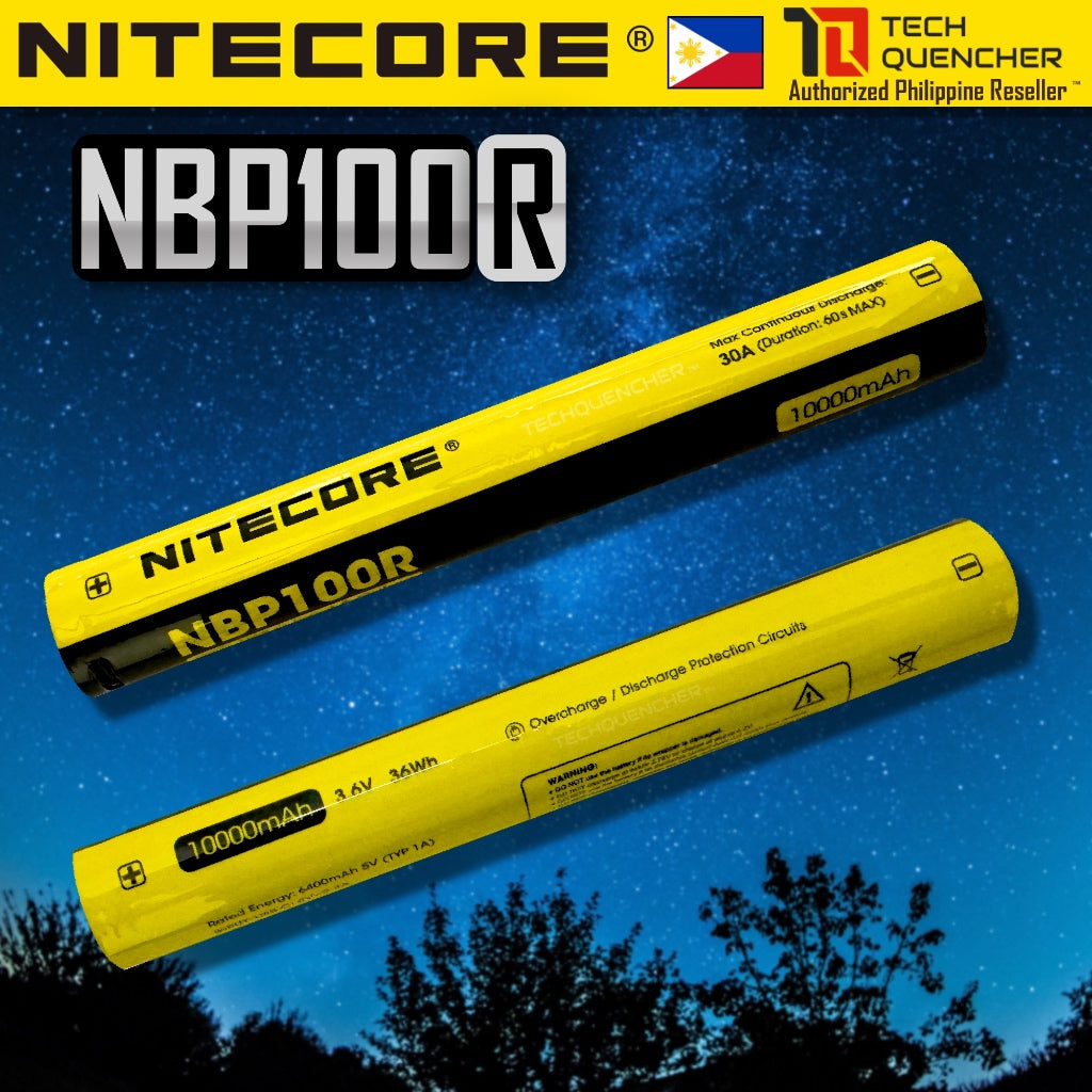 Nitecore NBP100R Battery 10000mAh - 30A - USB-C Rechargeable - Powerbank - Power Out Mode - MH40 Pro