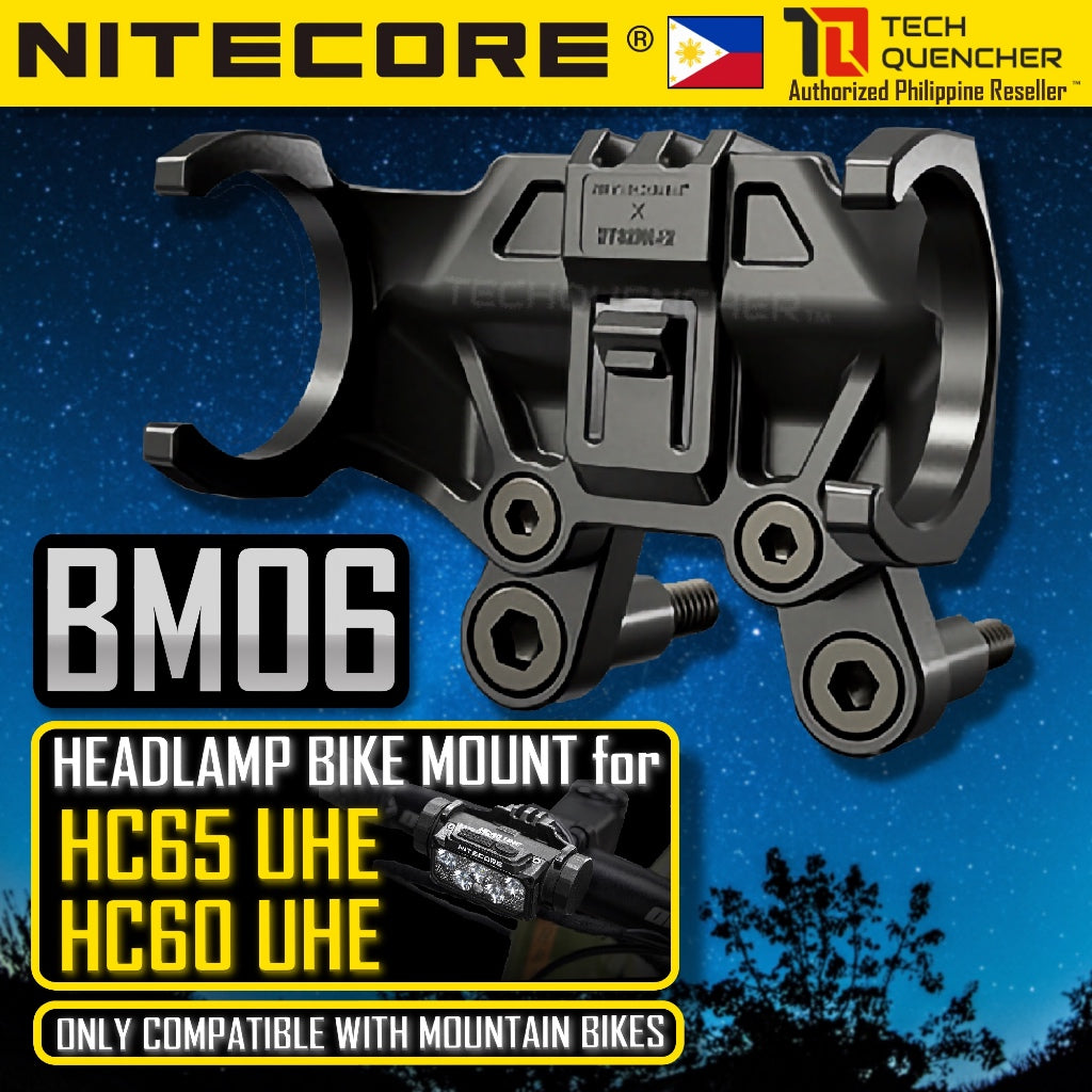 Nitecore BM06 Bike Mount for Headlamp - HC65 UHE - HC60 UHE - Mountain Bike -Sports Camera Interface