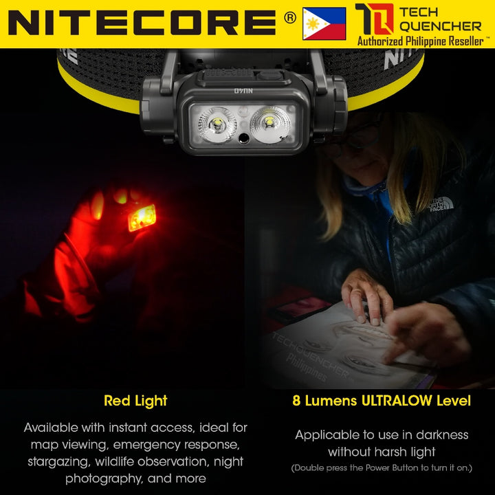 Nitecore NU40 Headlamp 1000 Lumens -116g -2 Dual Output- USB-C Rechargeable 2600mah Battery - IP68