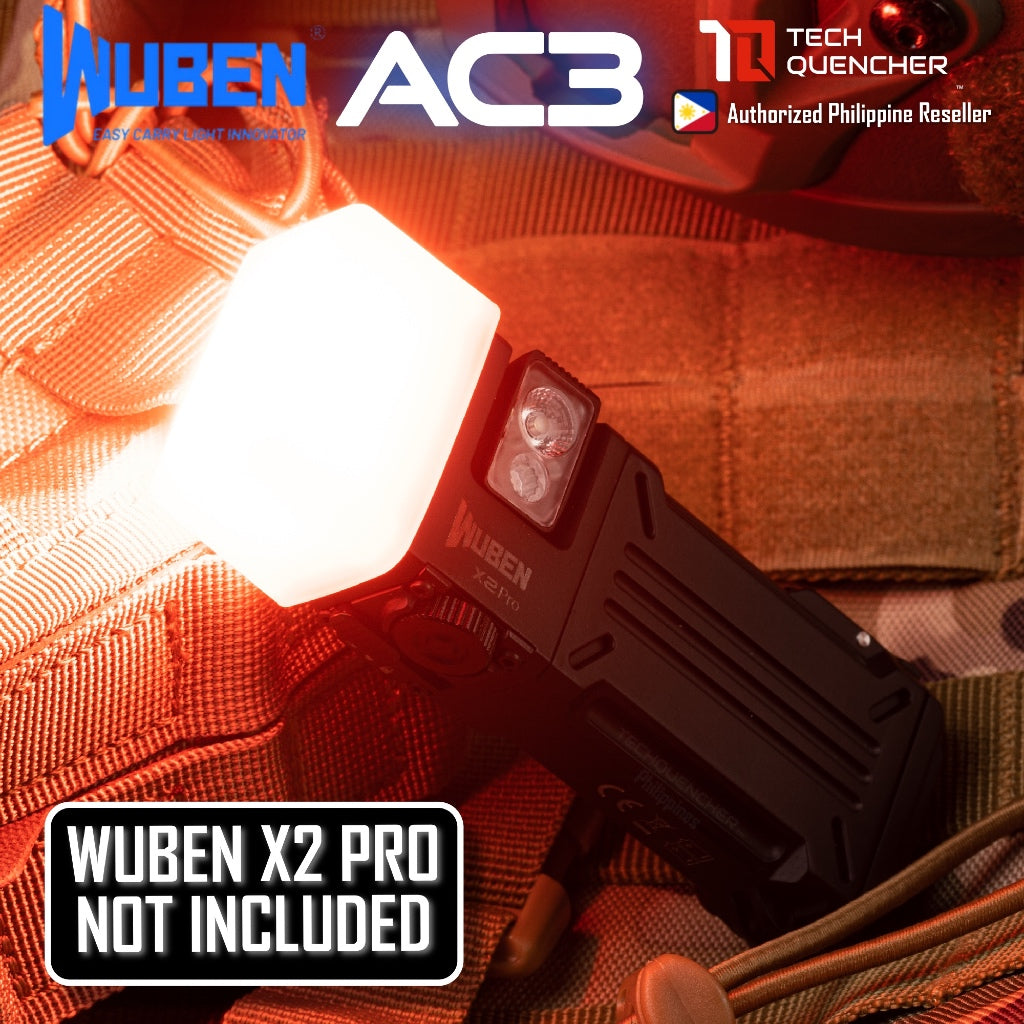 Wuben AC3 Diffuser Cap for Wuben X2 Pro and X4 Flashlight - Durable Silicone - Camping - Emergency