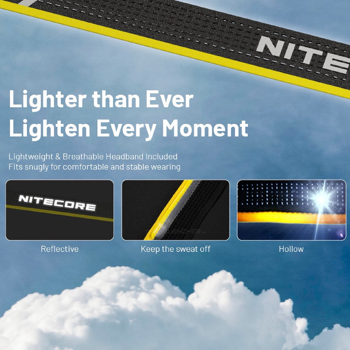 Nitecore NU25 MCT Headlamp 400 Lumens - Lightweight 50g - USB-C Rechargeable Battery -UHE LED - IP66
