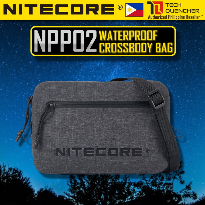 Nitecore NPP02 Waterproof Crossbody Bag - 1.4L - 900D Coated Cationic Fabric - YKK Waterproof Zipper