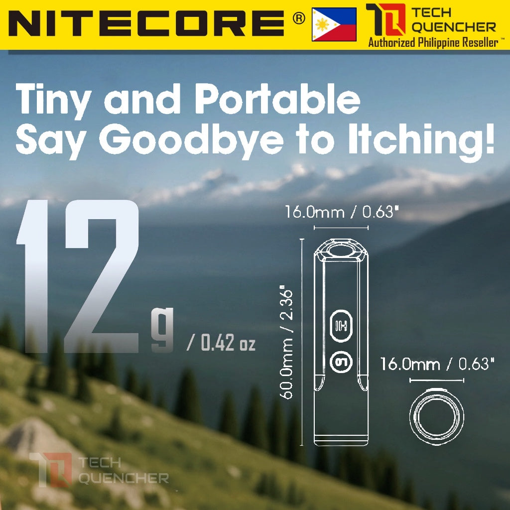 Nitecore Bite Healer 10 - Mosquito and Bug Bite Itching Relief - USB-C Rechargeable - Keychain -IP54