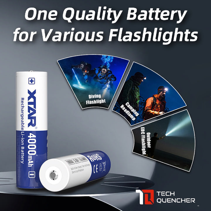 XTAR 18650 4000mAh Protected Battery - 3.6v Rechargeable - Lithium-Ion - 10A Max Discharge Current