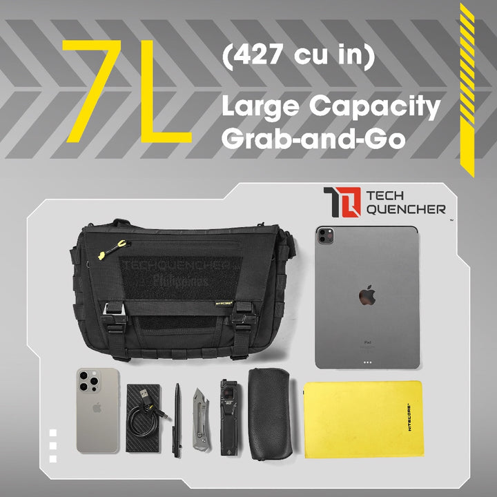 Nitecore SLB06 Crossbody Bag - Shoulder Bag - 7L - Molle System - Cordura 500D - Ipad - Nintendo