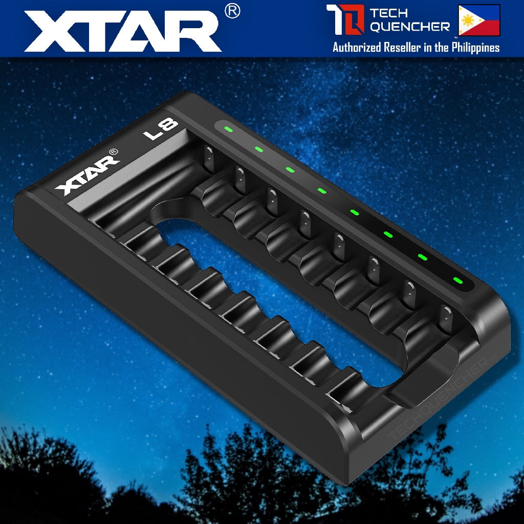 XTAR L8 Battery Charger - USB-C - AA AAA -Mix Charging - 1.5v Li-ion - 1.2v Ni-MH - Smart Protection