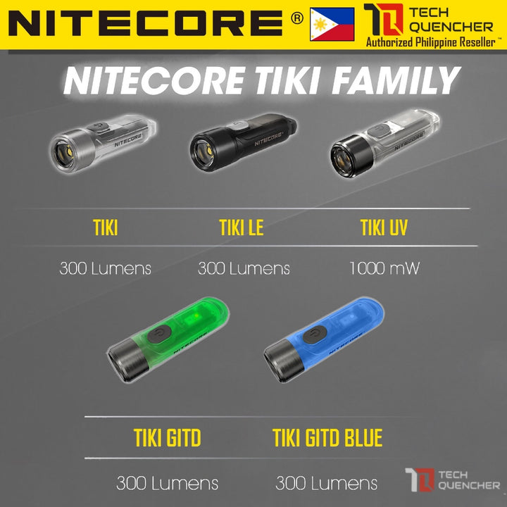 Nitecore TIKI and TIKI LE Flashlight - 300 Lumens - USB-C Rechargeable Battery - Keychain Flashlight