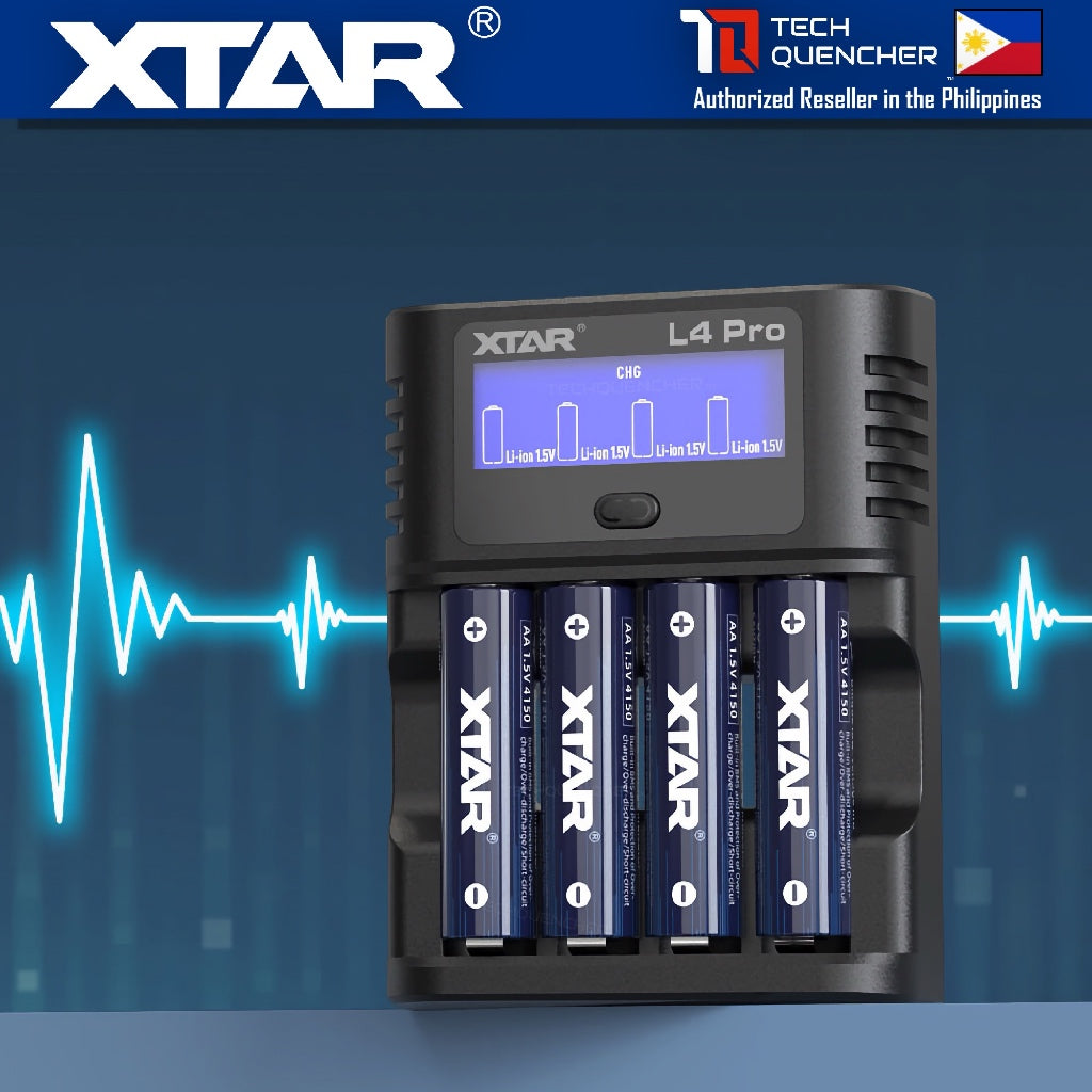 XTAR L4 Pro Battery Charger - USB-C - AA  AAA - 1.5v Li-ion - 1.2v Ni-MH - Refresh + Dishcharge Mode