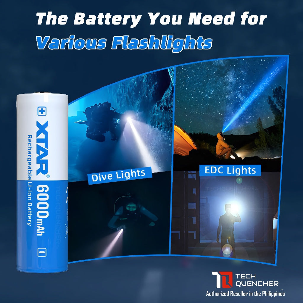 XTAR 21700 6000mAh Protected Battery - 3.6v Rechargeable - Lithium-Ion - 10A Max Discharge Current