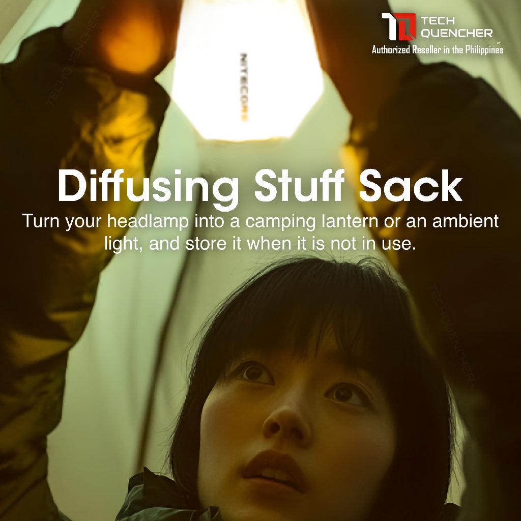 Nitecore Diffusing Stuff Sack - Headlamp Storage + Convert Headlamp into Lantern or Ambient Light