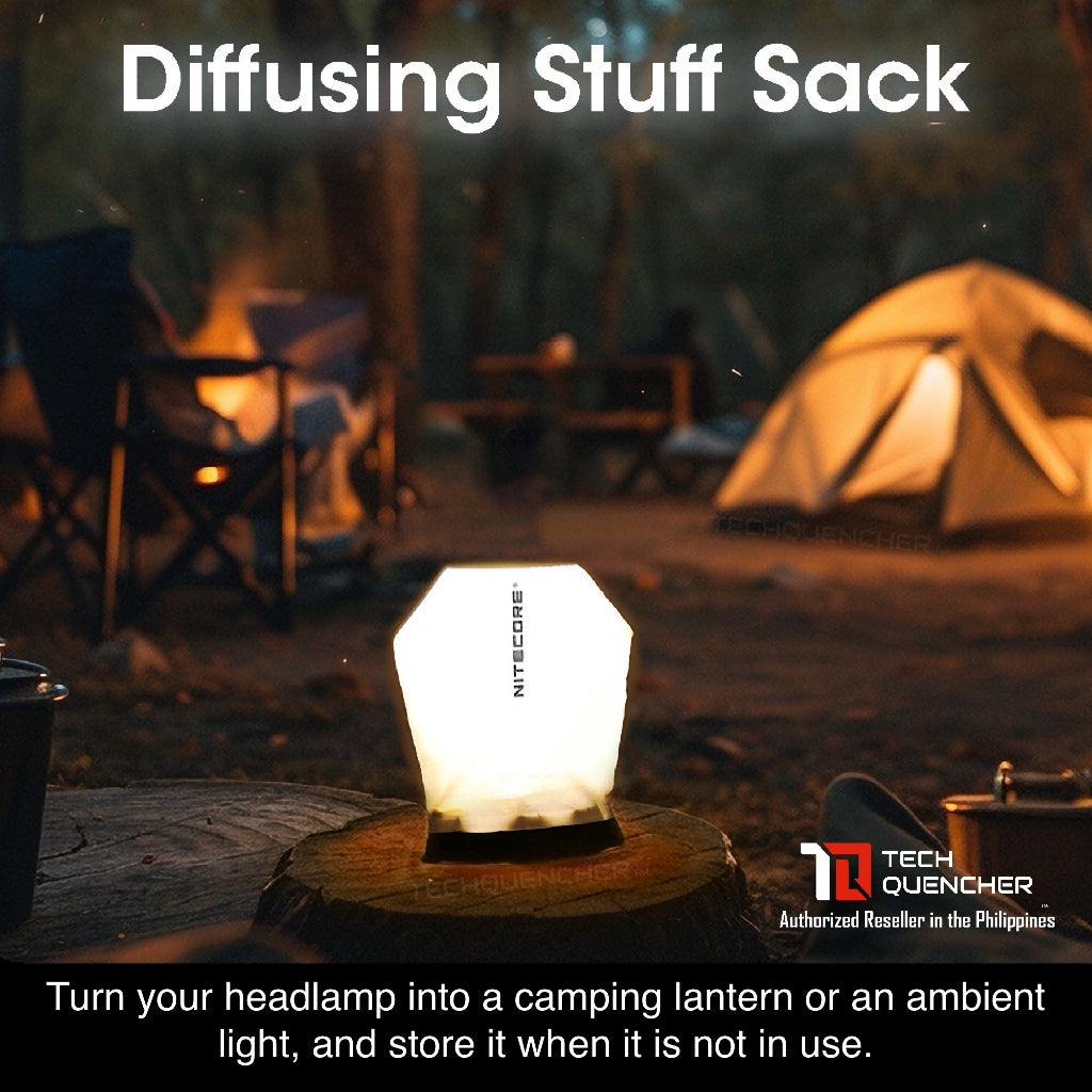 Nitecore Diffusing Stuff Sack - Headlamp Storage + Convert Headlamp into Lantern or Ambient Light