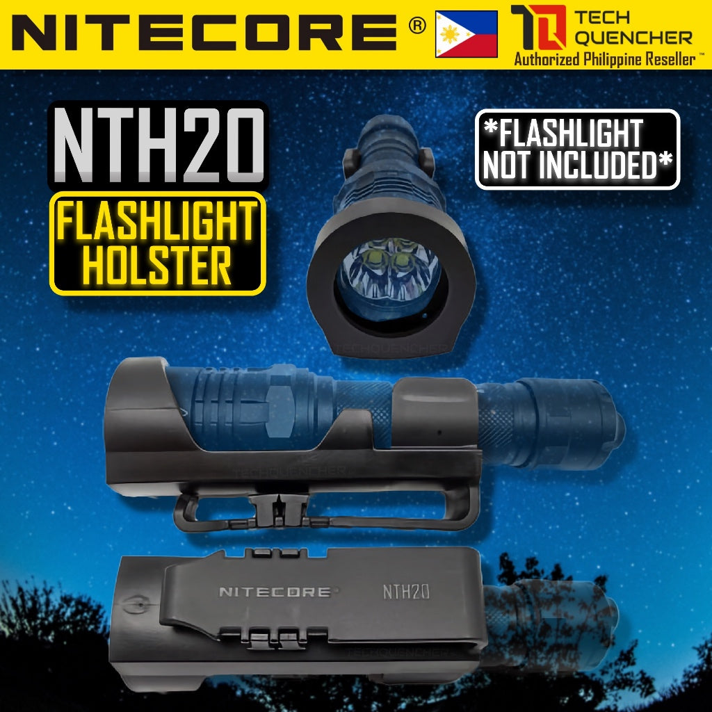 Nitecore NTH20 Flashlight Hard Holster  -  Supports 1 inch Tube Diameter - 1.25 inch Head Diameter