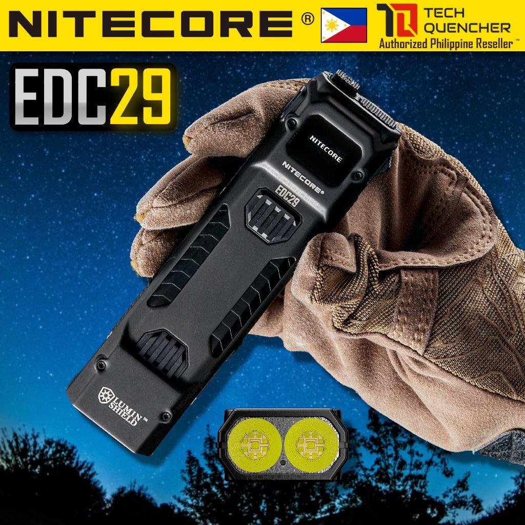 Nitecore EDC29 Flashlight - 6500 Lumens - OLED Display - Lockout Switch - USB-C Rechargeable - IP54