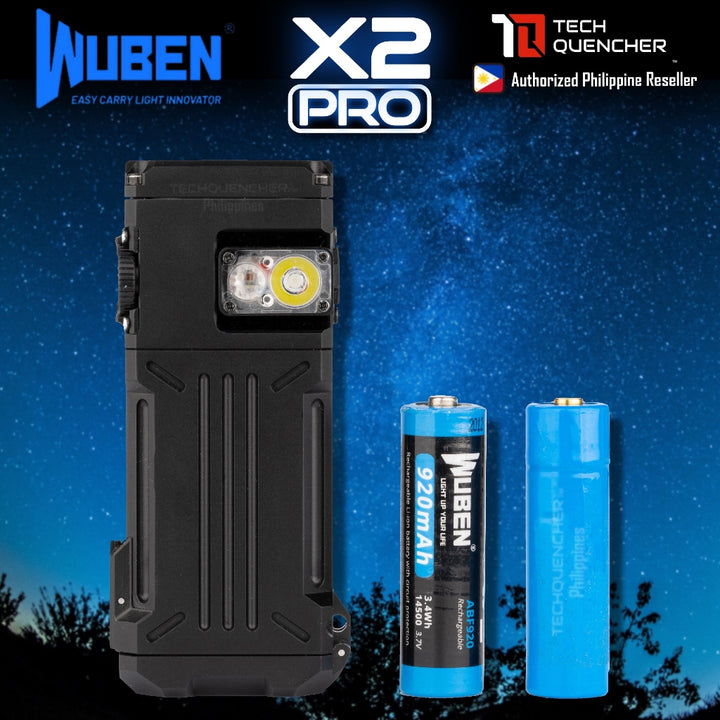 Wuben X2 Pro Flashlight - RGB & UV - 1500 Lumens - Dual Light Source - USB-C Rechargeable -AA - IP68