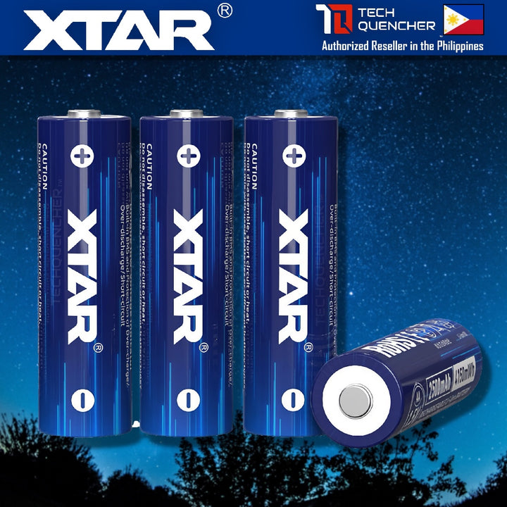 XTAR AA 1.5v 2500mAh (4150mWh) Rechargeable Battery- Lithium-Ion -Built-In LED Indicator - Protected