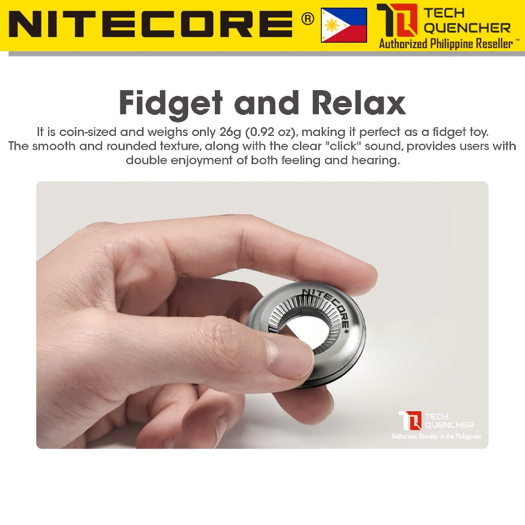 Nitecore Halo 10 Titanium Measure Ring Tool - Curve Slide Ruler - Premium EDC Fidget Toy - Pendant
