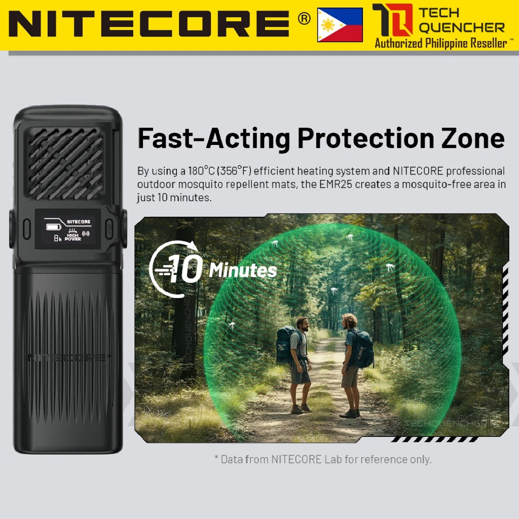 Nitecore EMR25 Electronic Mosquito Repeller + 12000mAh Powerbank + Ultrasonic - USB-C Fast Charging
