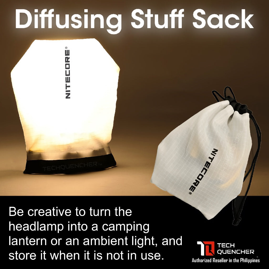 Nitecore Diffusing Stuff Sack - Headlamp Storage + Convert Headlamp into Lantern or Ambient Light
