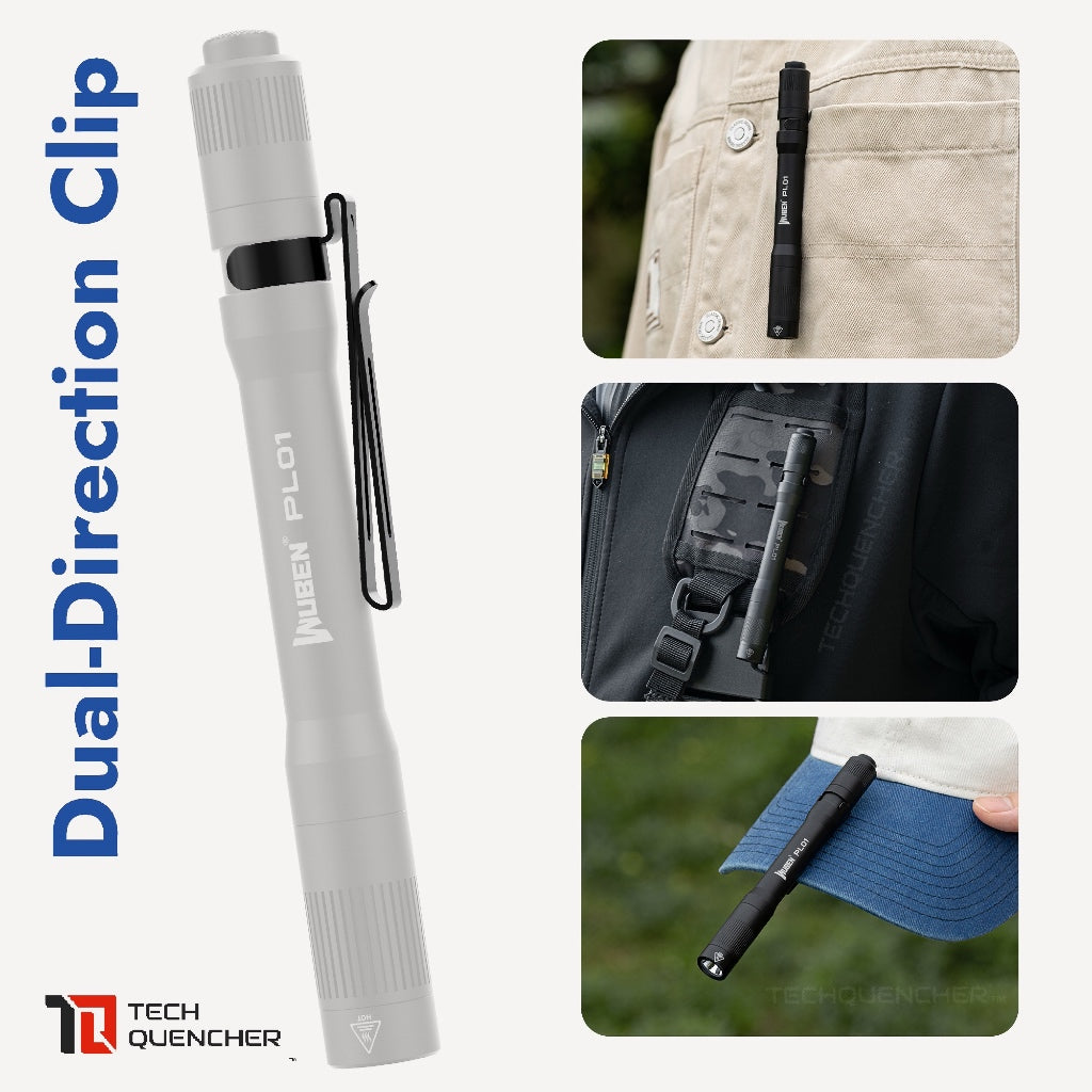 Wuben PL01 Penlight - Flashlight - 650 Lumens - USB-C Rechargeable 10880 Battery or AAA - 45g - IP68