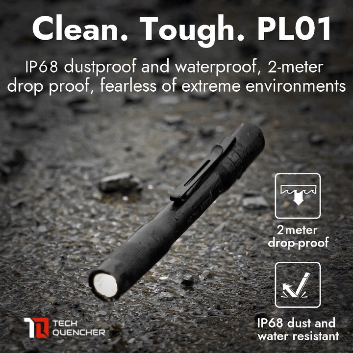 Wuben PL01 Penlight - Flashlight - 650 Lumens - USB-C Rechargeable 10880 Battery or AAA - 45g - IP68