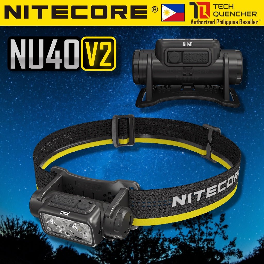 Nitecore NU40 Headlamp 1000 Lumens -116g -2 Dual Output- USB-C Rechargeable 2600mah Battery - IP68