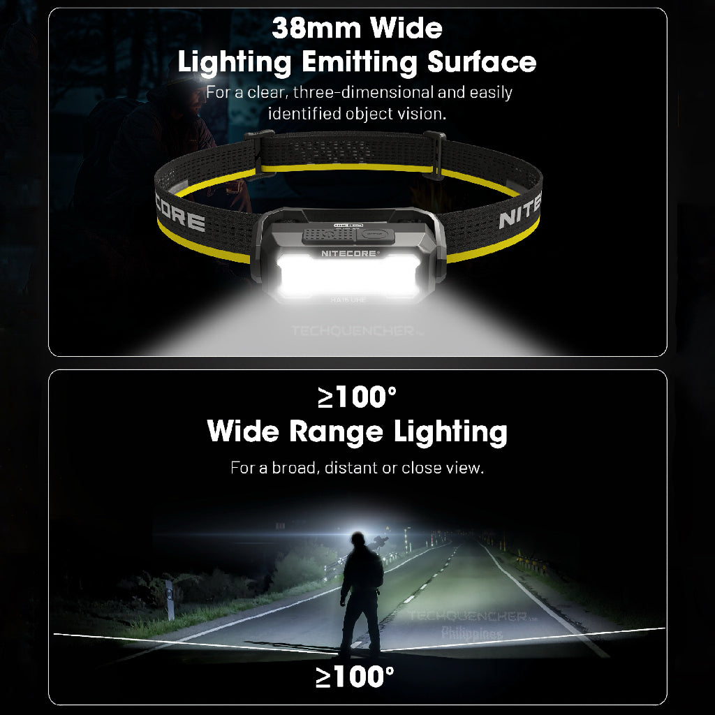 Nitecore HA15 UHE Headlamp - 400 Lumens - AA Battery - Dual Power Option - Ultra Lightweight - IP66