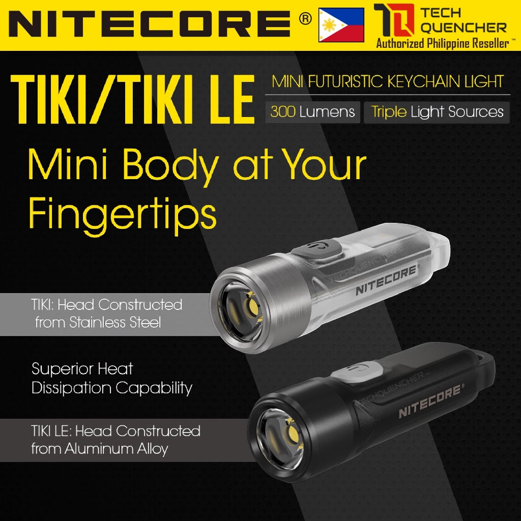 Nitecore TIKI and TIKI LE Flashlight - 300 Lumens - USB-C Rechargeable Battery - Keychain Flashlight