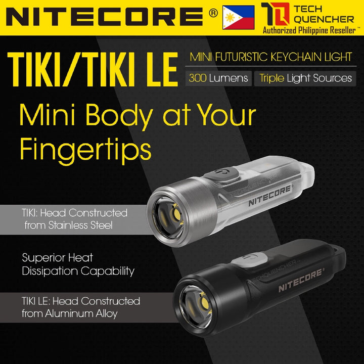 Nitecore TIKI and TIKI LE Flashlight - 300 Lumens - USB-C Rechargeable Battery - Keychain Flashlight