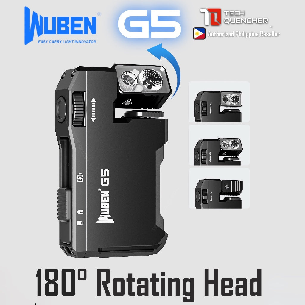 Wuben G5 Flashlight - Keychain Light - 400 Lumens - RGB - 52.3grams - USB-C Rechargeable - IP68