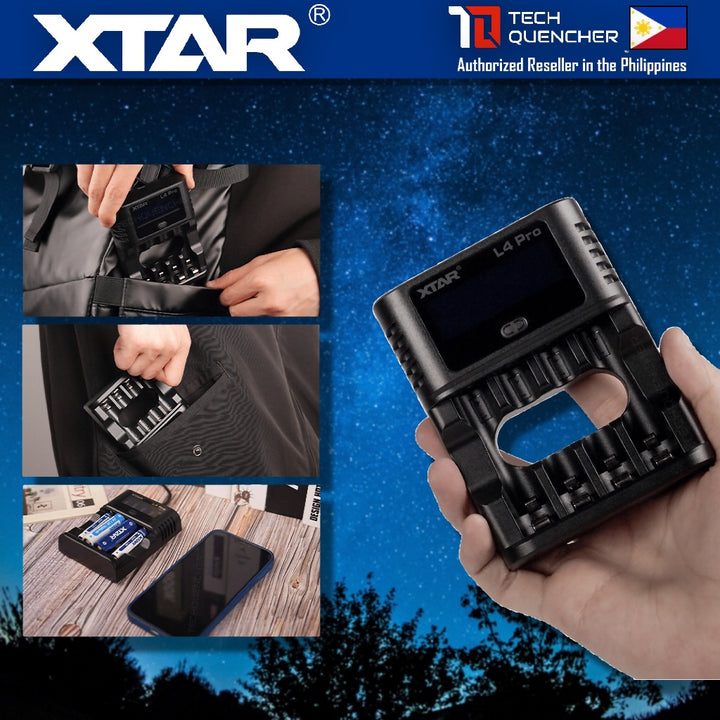 XTAR L4 Pro Battery Charger - USB-C - AA  AAA - 1.5v Li-ion - 1.2v Ni-MH - Refresh + Dishcharge Mode