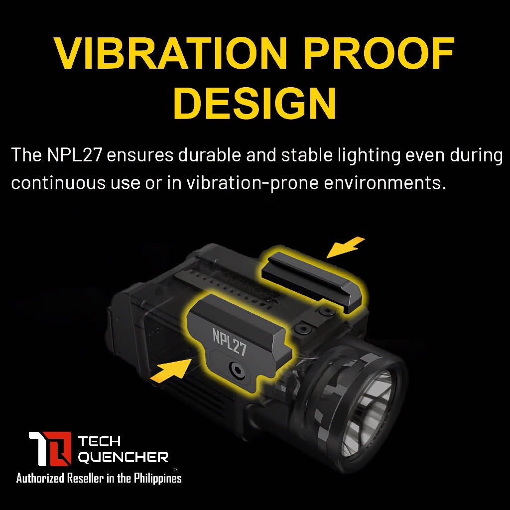 Nitecore NPL27 Flashlight 410 Meters - 650 Lumens - 500mAh Magnetic Charging Removable Battery - 73g