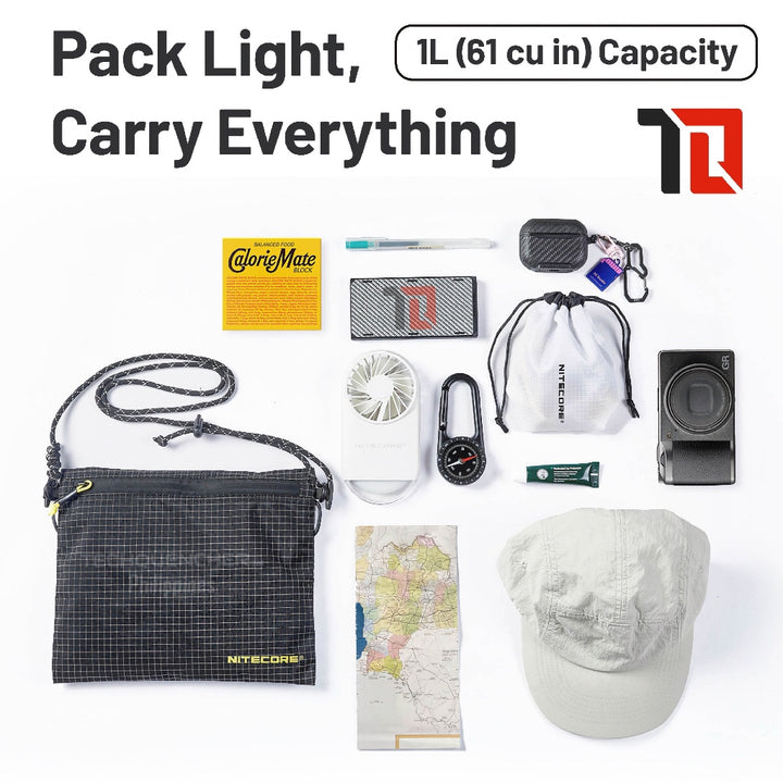 Nitecore NPP01 Sacoche Sling Bag - 1 Liter - 50 grams - Lightweight - Water Resistant - Outdoor