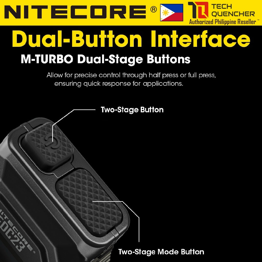 Nitecore EDC23 Flashlight - 2500 Lumens - OLED Display - Lockout Switch - USB-C Rechargeable - IP54