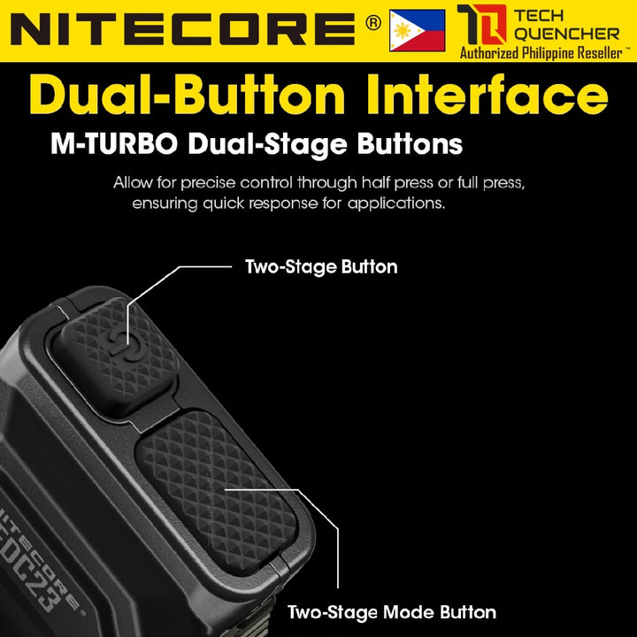 Nitecore EDC23 Flashlight - 2500 Lumens - OLED Display - Lockout Switch - USB-C Rechargeable - IP54