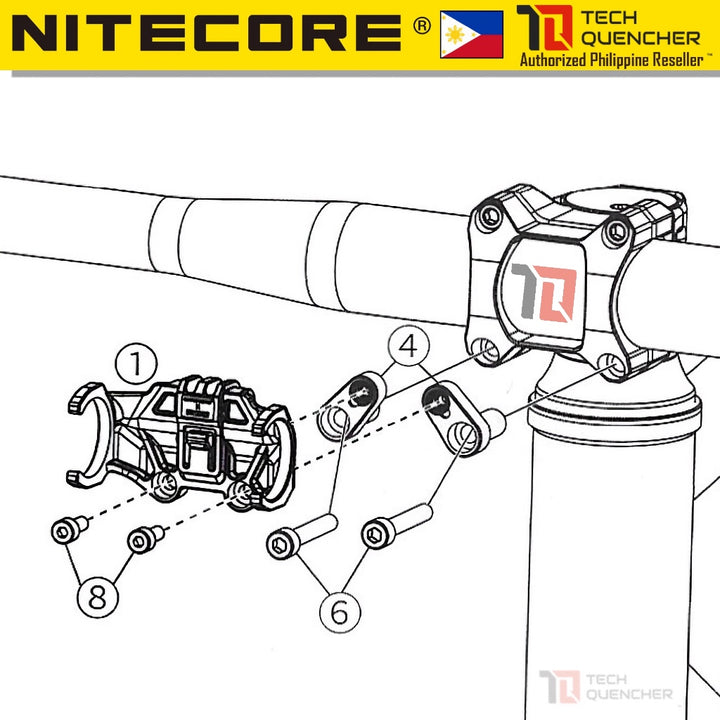 Nitecore BM06 Bike Mount for Headlamp - HC65 UHE - HC60 UHE - Mountain Bike -Sports Camera Interface
