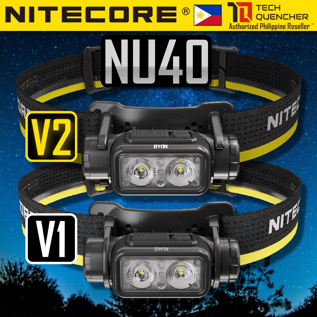 Nitecore NU40 Headlamp 1000 Lumens -116g -2 Dual Output- USB-C Rechargeable 2600mah Battery - IP68