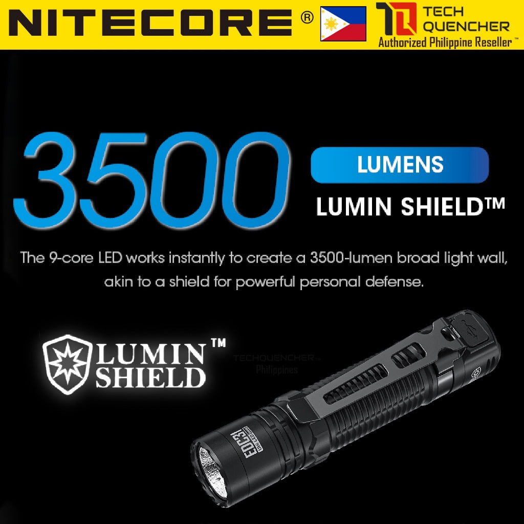 Nitecore EDC31 Flashlight - Lumin Shield - 3500 Lumens - USB-C Rechargeable - Rapid Lock -380m- IP68